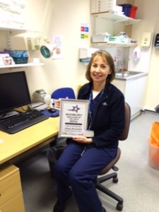 Anna with her certificate