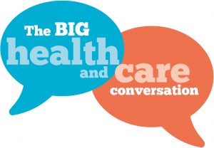 Logo with text saying the BIG health and care conversation