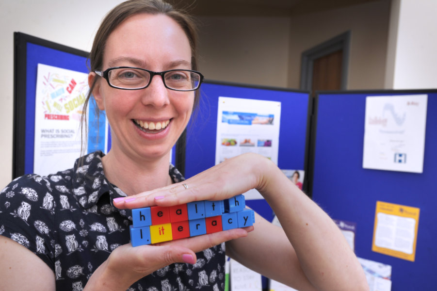 The Oxford Health Charity's Healthfest 2019 at The Warneford Hospital, Oxford. Outreach librarian for Oxford Health Libraries, Katie Treherne