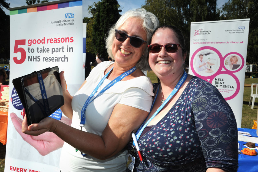 The Oxford Health Charity's Healthfest 2019 at The Warneford Hospital, Oxford. Oxford Health clinical research assistant Kazminder Fox, left, and research assistant practitioner Zoe Collett.