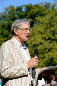 Healthfest 2019 at The Warneford Hospital, Oxford. David Walker, Chairman of the Oxford Health NHS Foundation Trust, making the opening address.