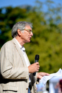 Healthfest 2019 at The Warneford Hospital, Oxford. David Walker, Chairman of the Oxford Health NHS Foundation Trust, making the opening address.