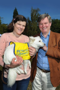 The Oxford Health Charity's Healthfest 2019 at The Warneford Hospital, Oxford. Centre of attention - Foxy the dog.