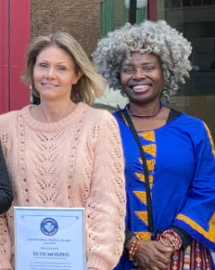 Beth Morphy and governor Nyarai Humba