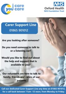 Carer support line poster